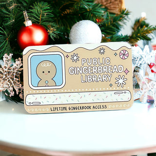 Gingerbread Library Sticker